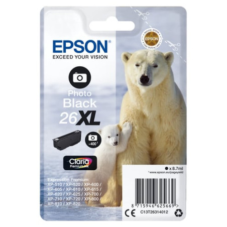 cartuccia epson singlepack photo black 26xl claria premium ink 8.7ml