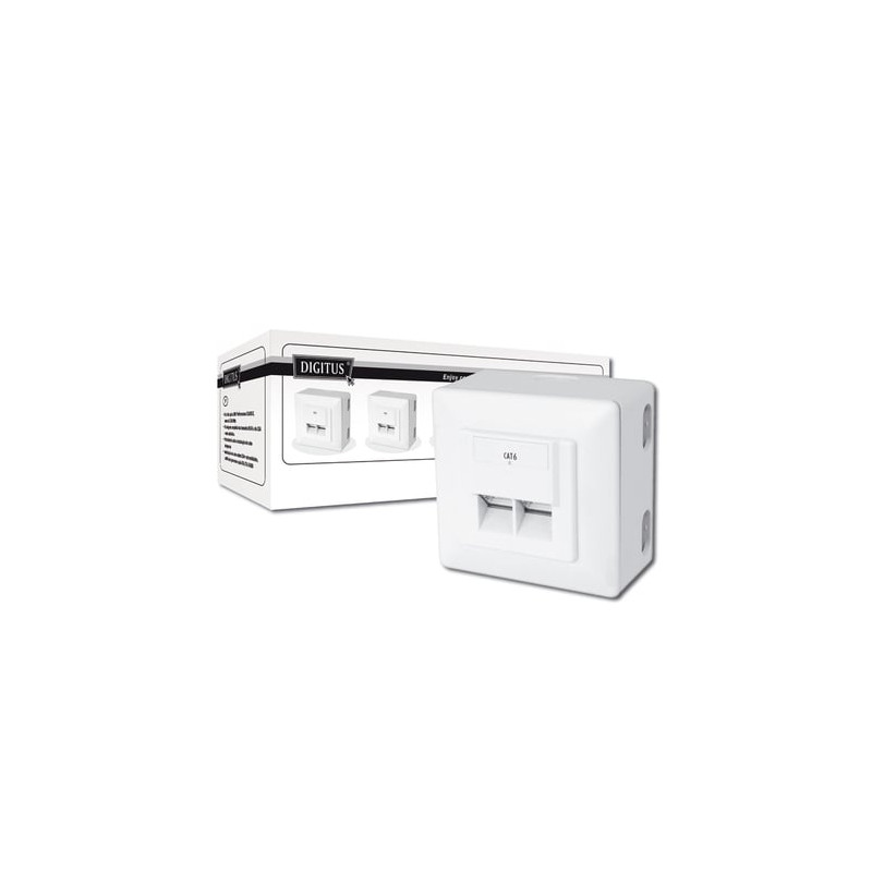 Net zub aufputzdose digitus cat 6 2xrj45 [wh] 5er [dn-9006/b5-n]