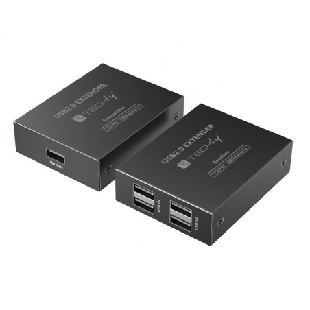 trasmettitore e ricevitore av techly extender usb 2.0 4porte/cat.6/150m/nero