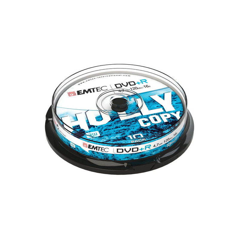Confezione dvd+r emtec 4,7gb 16x cake new package 10pcs [ecovpr471016cb]