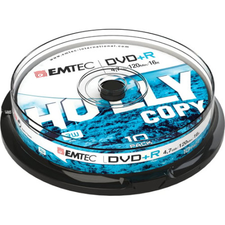 Confezione dvd+r emtec 4,7gb 16x cake new package 10pcs [ecovpr471016cb]