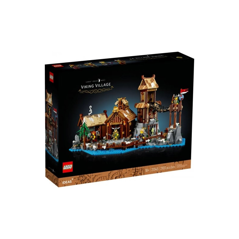 lego ideas il villaggio vichingo 82pz multicolore [21343]