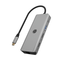 dock station icy box 100w per computer usb 3.2 tipo c alluminio [ib-dk4012-cpd]