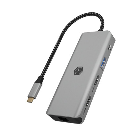 dock station icy box 100w per computer usb 3.2 tipo c alluminio [ib-dk4012-cpd]