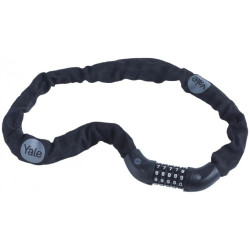 catena di sicurezza yale essential con lucchetto 900mm nero [ychc0/6/90/2]
