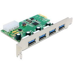 Scheda pci delock 4x usb-a 3.0 ext, 1x molex/pci int [89363]