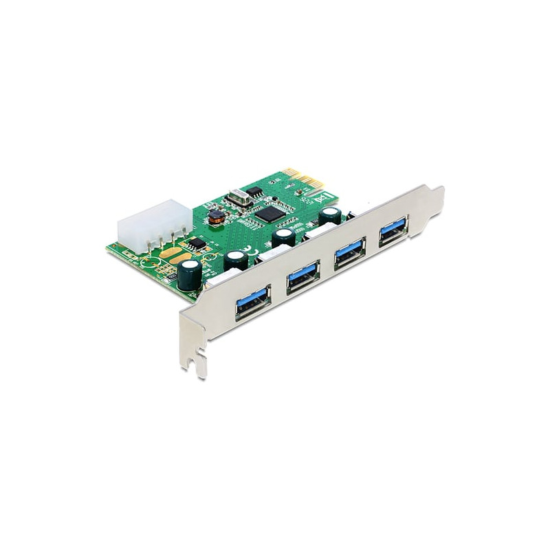 Scheda pci delock 4x usb-a 3.0 ext, 1x molex/pci int [89363]