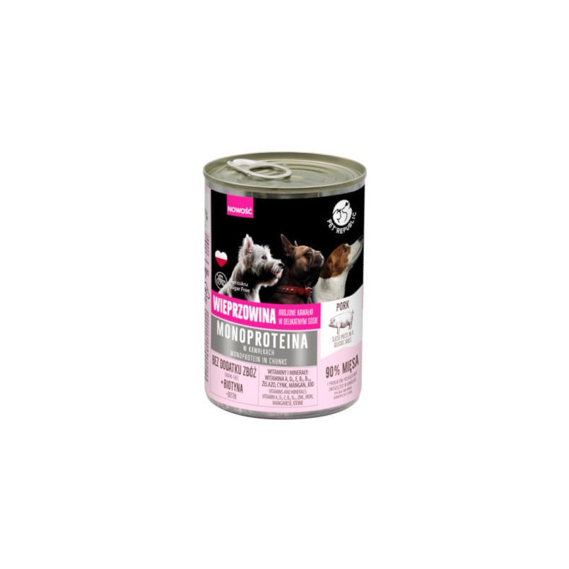 alimento umido petrepublic monoproteico con carne di maiale per cani