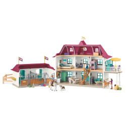 horse club casa sul lago con stalla schleich 179 pezzi, set da gioco