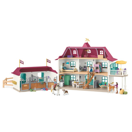 horse club casa sul lago con stalla schleich 179 pezzi, set da gioco