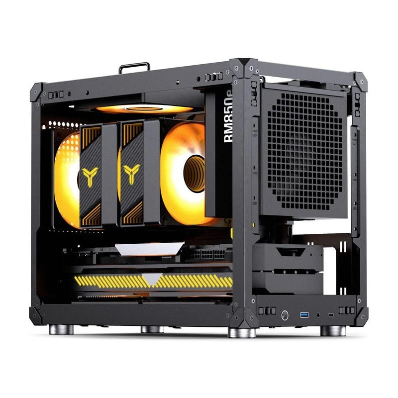 case jonsbo c6max, matx case con manico nero