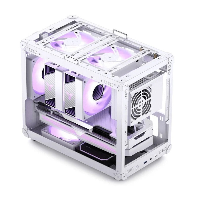case jonsbo c6max,matx case con manico bianco