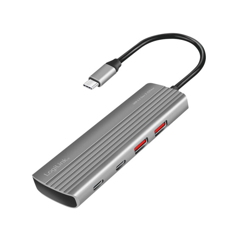 hub usb logilink ultra slim ua0414 7 porte usb3.2 2xusb-a 5xusb-c