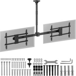 supporto tv maclean mc-111 b da soffitto per due schermi 34-60''