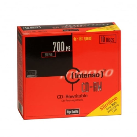 confezione cd-rw intenso 700mb 10pcs slimcase 12x [2801622]