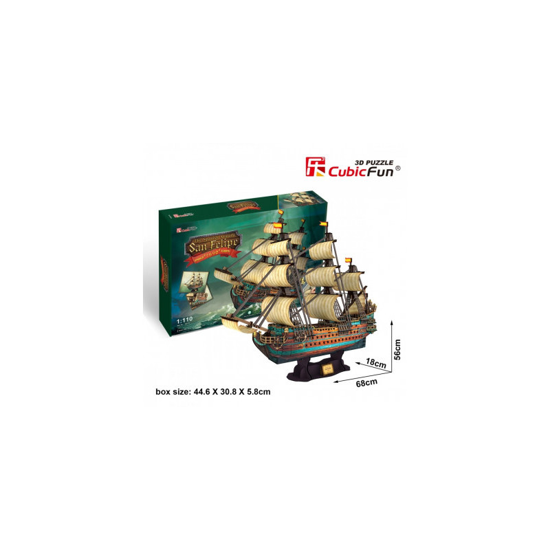 cubicfun - puzzle 3d, sailing ship the spanish armadasan felipe