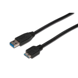 Cavo usb3 a/micro-b m/m 1.00m nero [ak-300116-010-s]