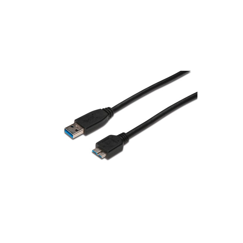 Cavo usb3 a/micro-b m/m 1.00m nero [ak-300116-010-s]