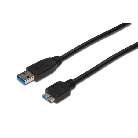 Cavo usb3 a/micro-b m/m 1.00m nero [ak-300116-010-s]