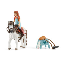 figurina schleich horse club mia & spotty multicolore [42518]
