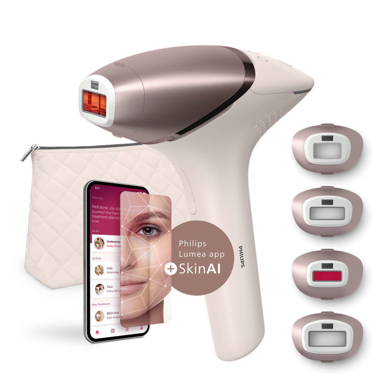 epilatore philips leggero luce pulsata intensa oro/rosa [bri977/00]