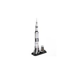 puzzle cubic fun nasa apollo saturn v rocket 3d 136pz bianco/nero