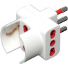 adattatore nvs sl1042 tripla bipasso spina 16a/1 presa schuko 2p+t+2prese