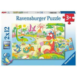 puzzle ravensburger dinosauri giocosi multicolore 2x12pz [5246]