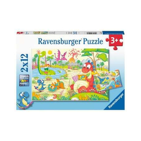 puzzle ravensburger dinosauri giocosi multicolore 2x12pz [5246]