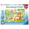 puzzle ravensburger dinosauri giocosi multicolore 2x12pz [5246]