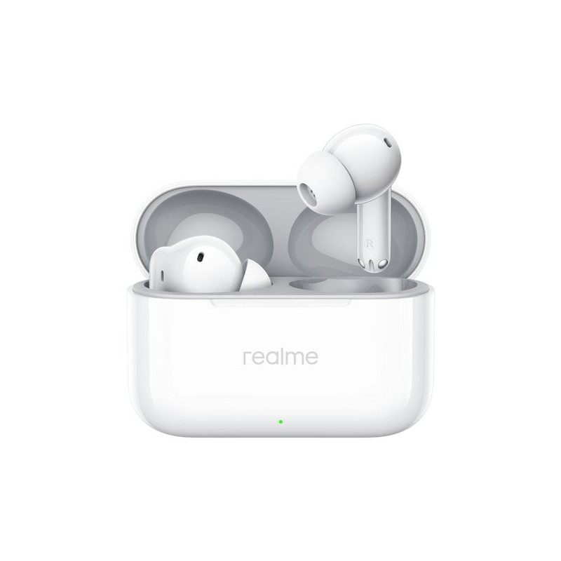 auricolare realme t200 con microfono bianco
