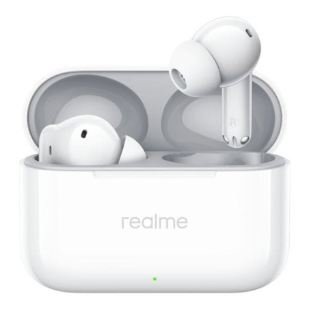 auricolare realme t200 con microfono bianco