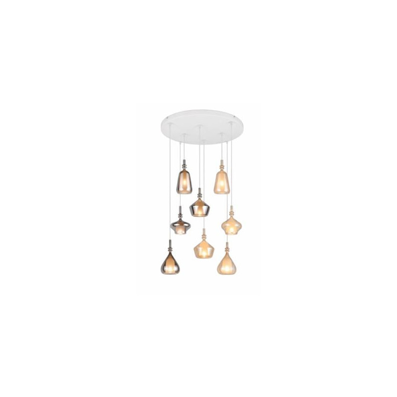 lampada a sospensione trio aldea 10w 8xe14 ip20 multicolore [349430817]