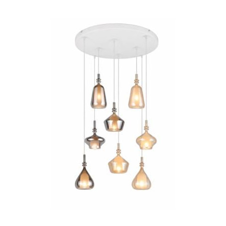 lampada a sospensione trio aldea 10w 8xe14 ip20 multicolore [349430817]