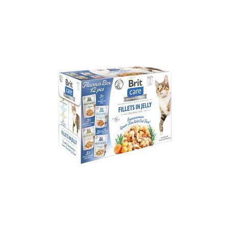mangime umido brit care fillets in jelly flavour box per cane 12x