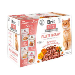 cibo umido per gatto brit care filetti scatola gusto sugo 12x85g