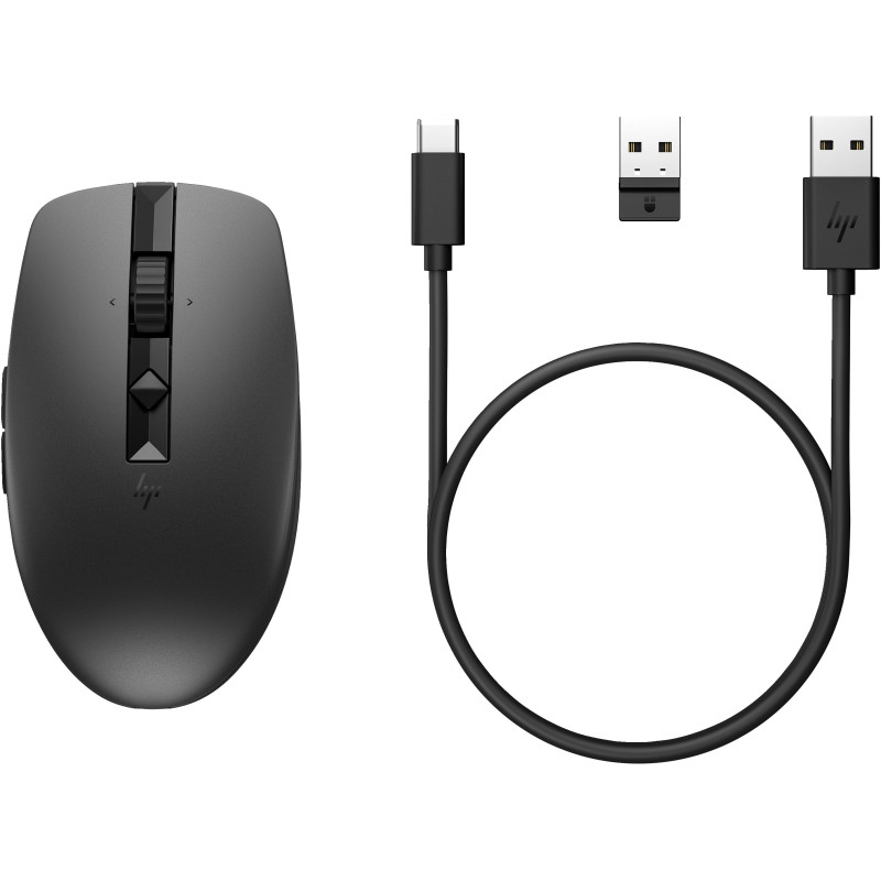 mouse hp 710 silenzioso ricaricabile bluetooth wireless nero [6e6f2aa]