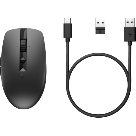 mouse hp 710 silenzioso ricaricabile bluetooth wireless nero [6e6f2aa]