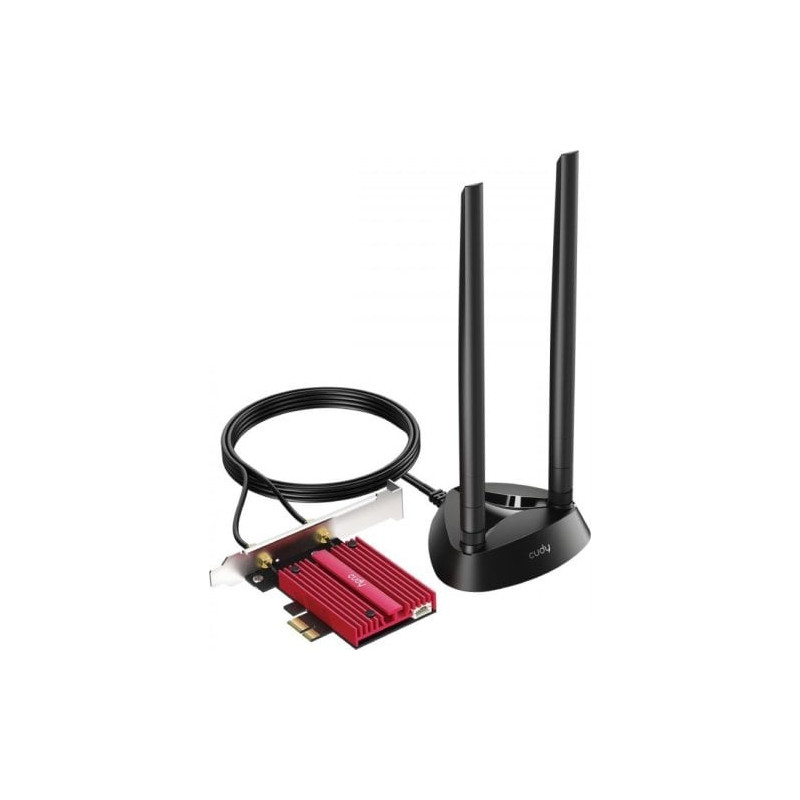 scheda di rete cudy we9300s adattatore pci wifi 7 bluetooth rosso