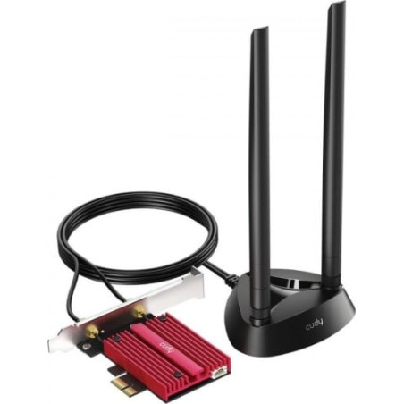scheda di rete cudy we9300s adattatore pci wifi 7 bluetooth rosso
