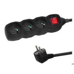 multipresa tipo e esperanza elk211k 3gn/3m nero [elk211k]