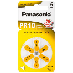 Pila panasonic 6 pz. a bottone per protesi acustiche pr10