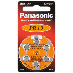 Pila panasonic 6 pz. a bottone per protesi acustiche pr13