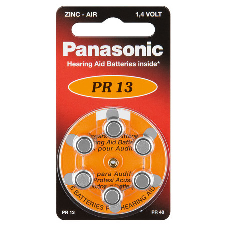 Pila panasonic 6 pz. a bottone per protesi acustiche pr13