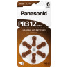 Pila panasonic 6 pz. a bottone per protesi acustiche pr312