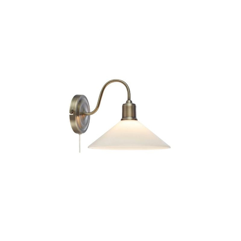 applique da parete markslojd vela e27 40w ip20 ottone antico-bianco
