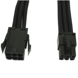 Cavo prolunga pci-e 6 pin 30 cm con guaina nera