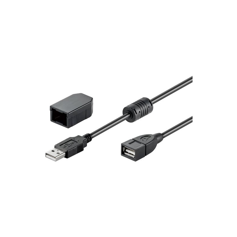 Cavo prolunga usb 2.0 con ferrite a maschio / a femmina 2m nero