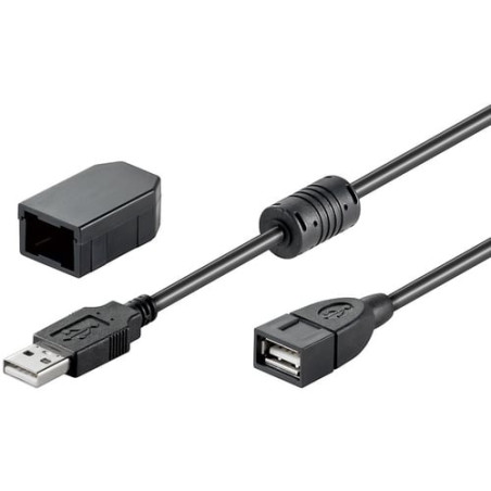 Cavo prolunga usb 2.0 con ferrite a maschio / a femmina 2m nero