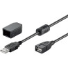 Cavo prolunga usb 2.0 con ferrite a maschio / a femmina 2m nero